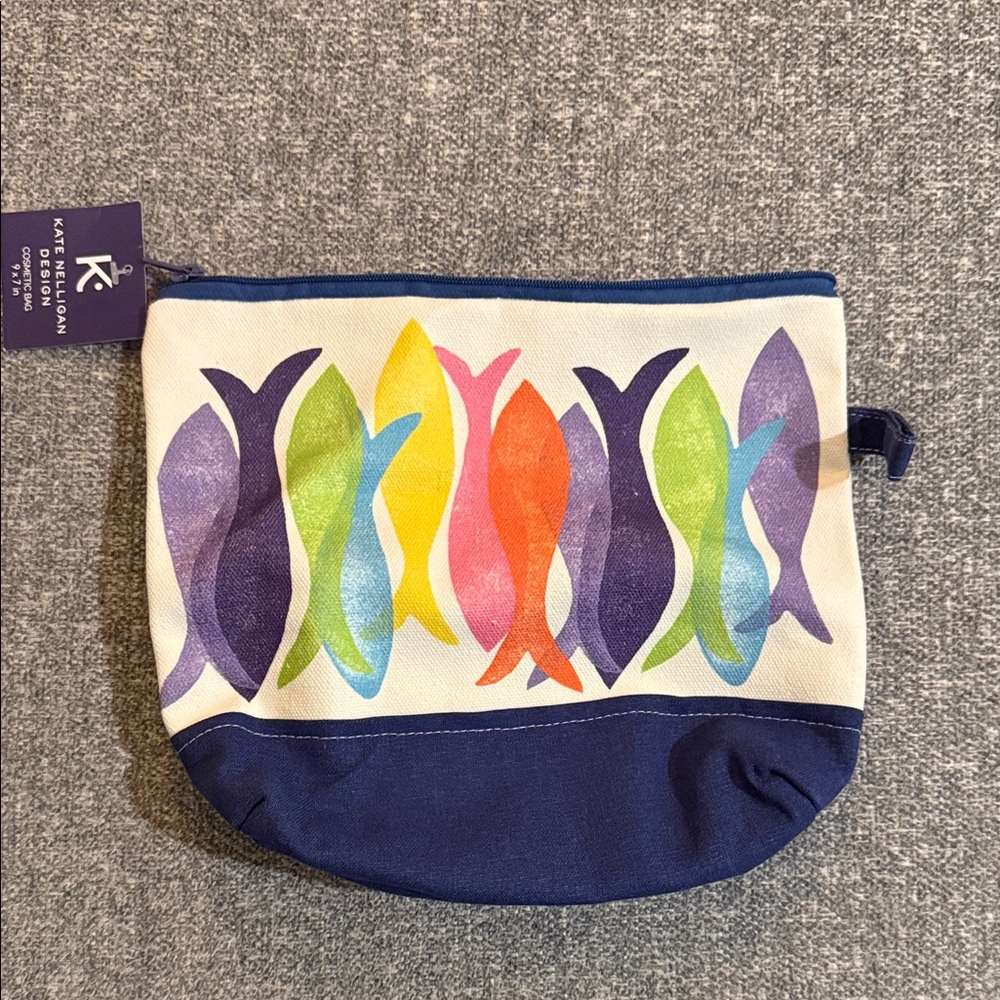 Katie K Multicolor Fish Cosmetic Bag